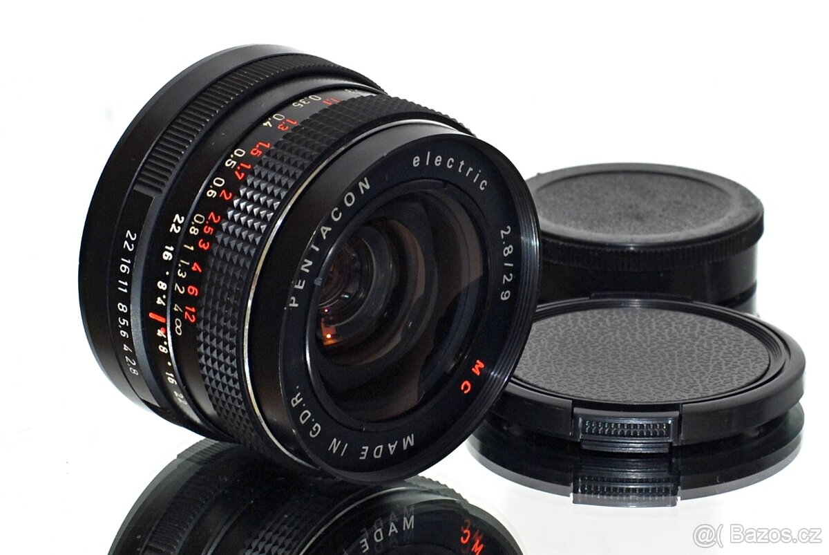 Pentacon RED MC 2,8/29mm M42 Red White TOP STAV