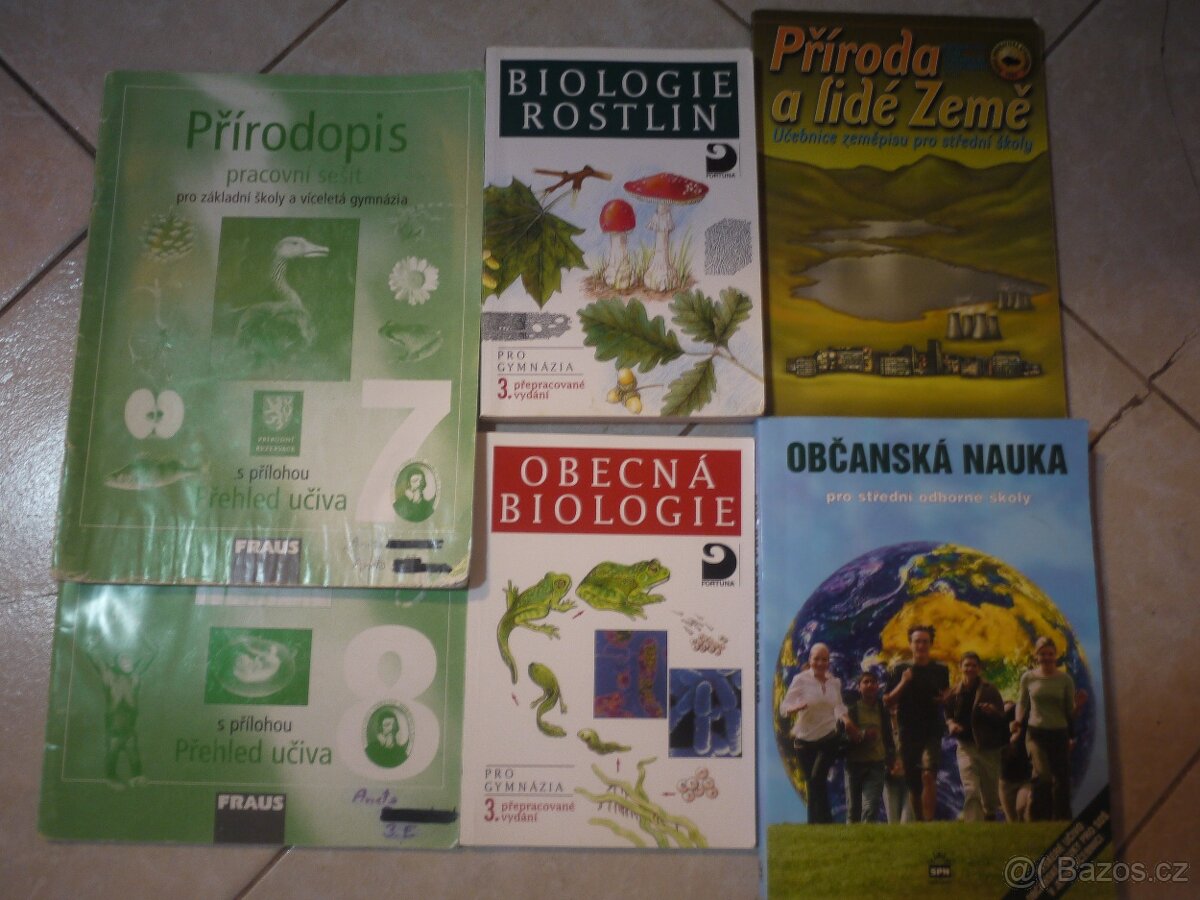 Učebnice Přírodopis, Biologie, Zeměpis, Občanská nauka