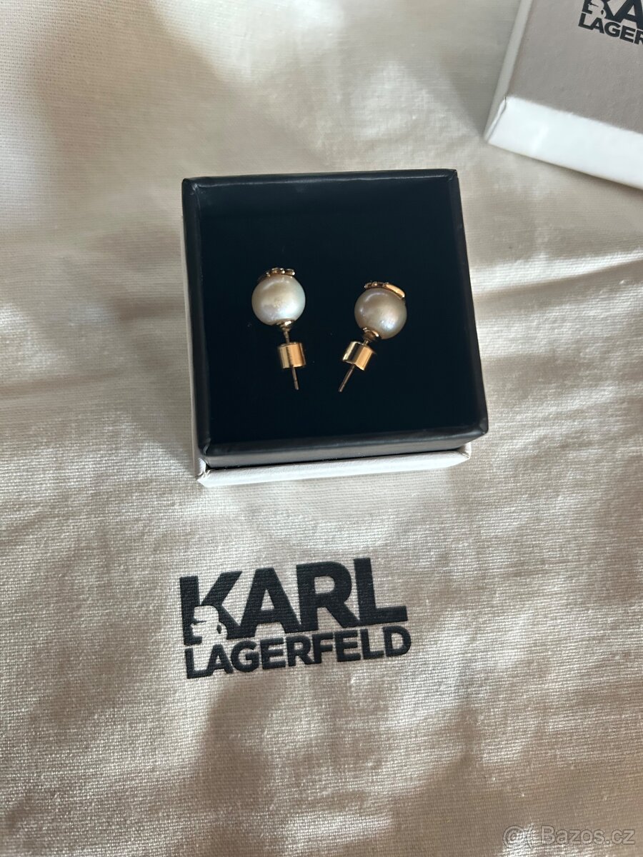 Náušnice perly Karl Lagerfeld