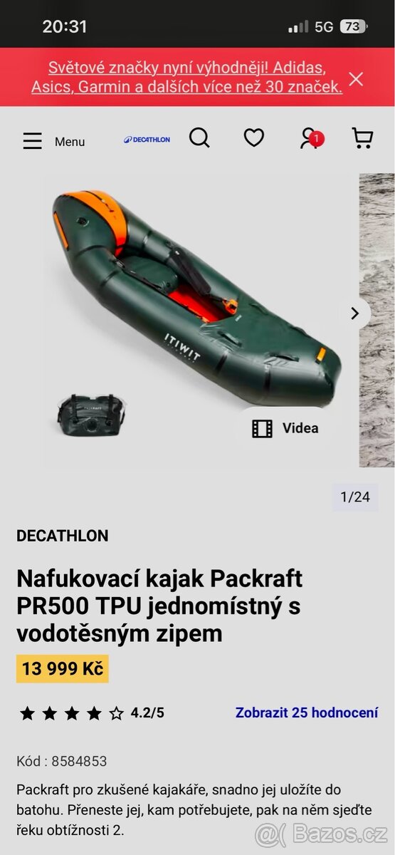 Nafukovací kanoj