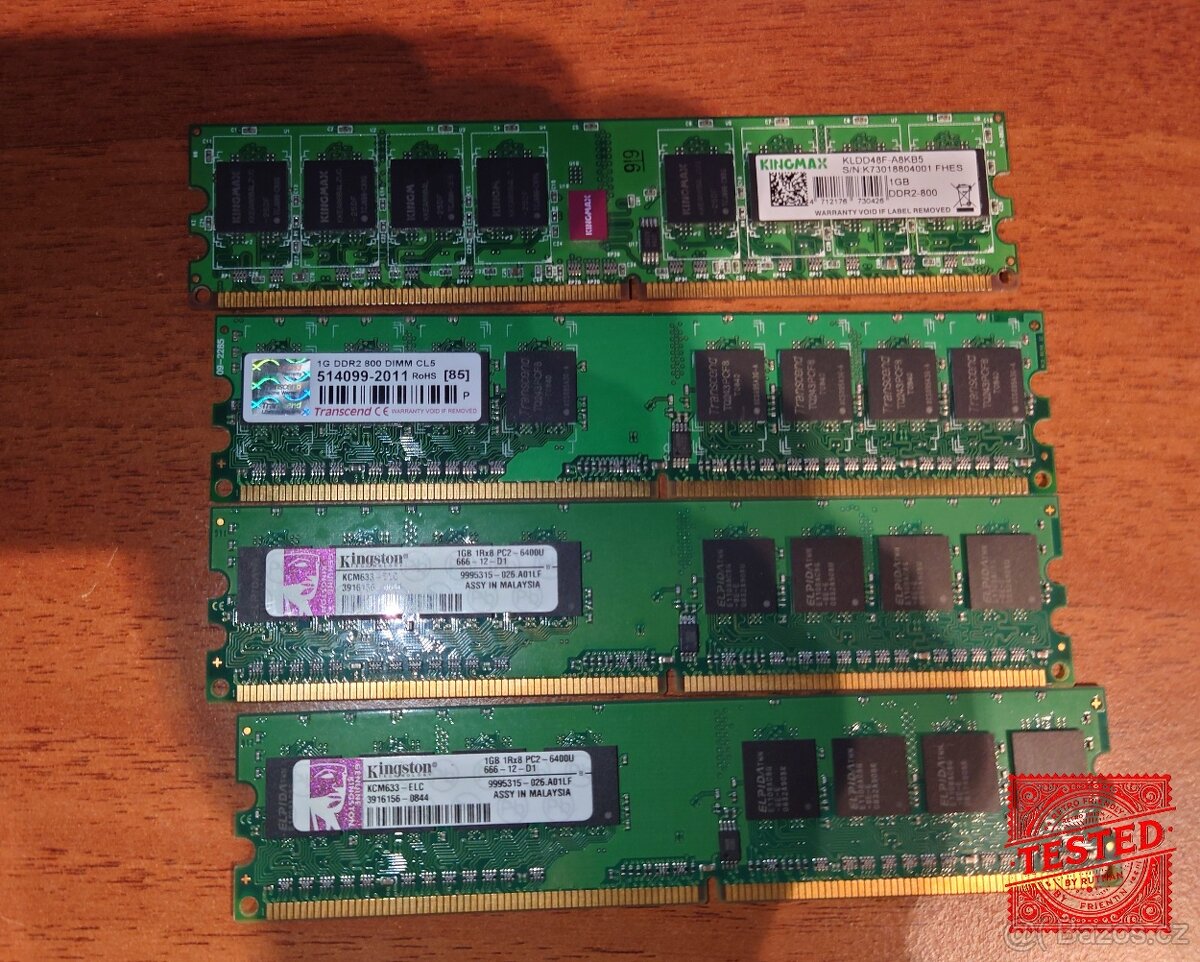 retro Otestovane. 4x 1 GB DDR2