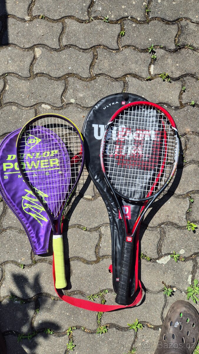 2 tenisové rakety Dunlop Power Smash a Wilson Ultra Competit