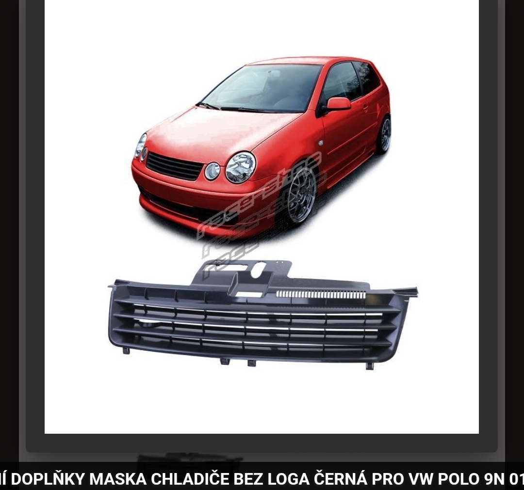 Maska bez znaku vw polo 9n Mattig