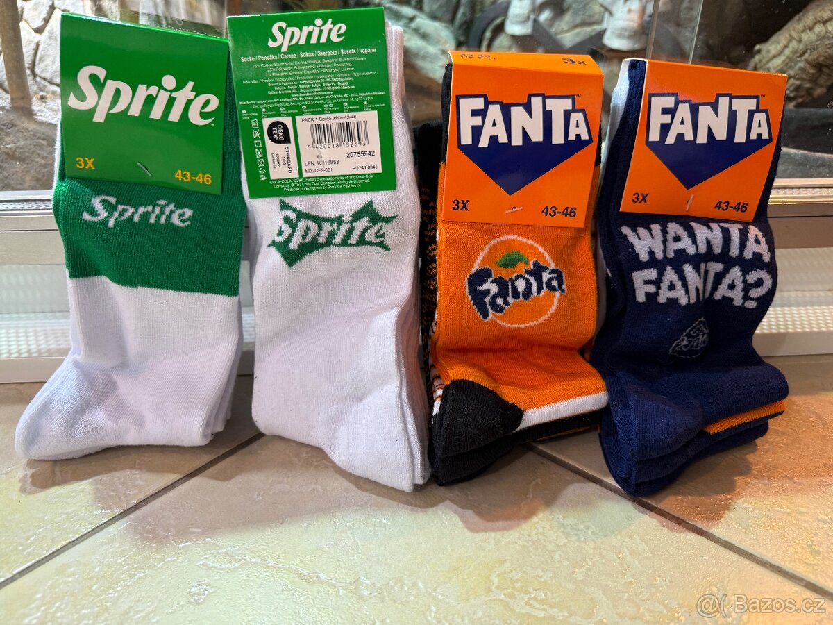 Ponožky FANTA/SPRITE 3 páry N.O.V.É.
