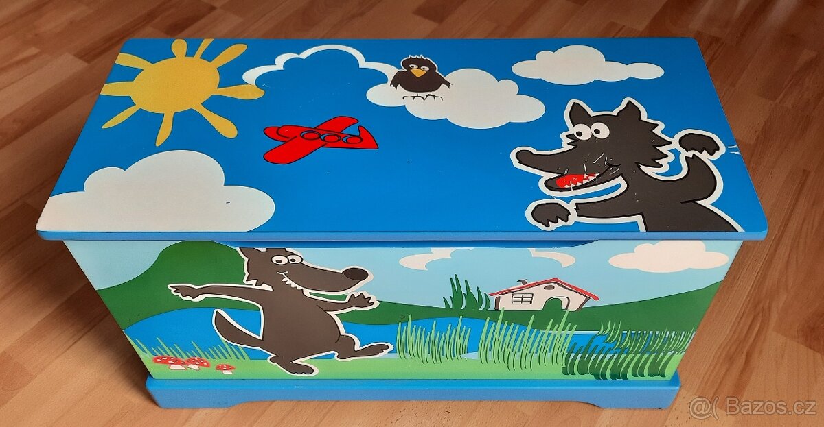 Dřevěná truhla, box na hračky