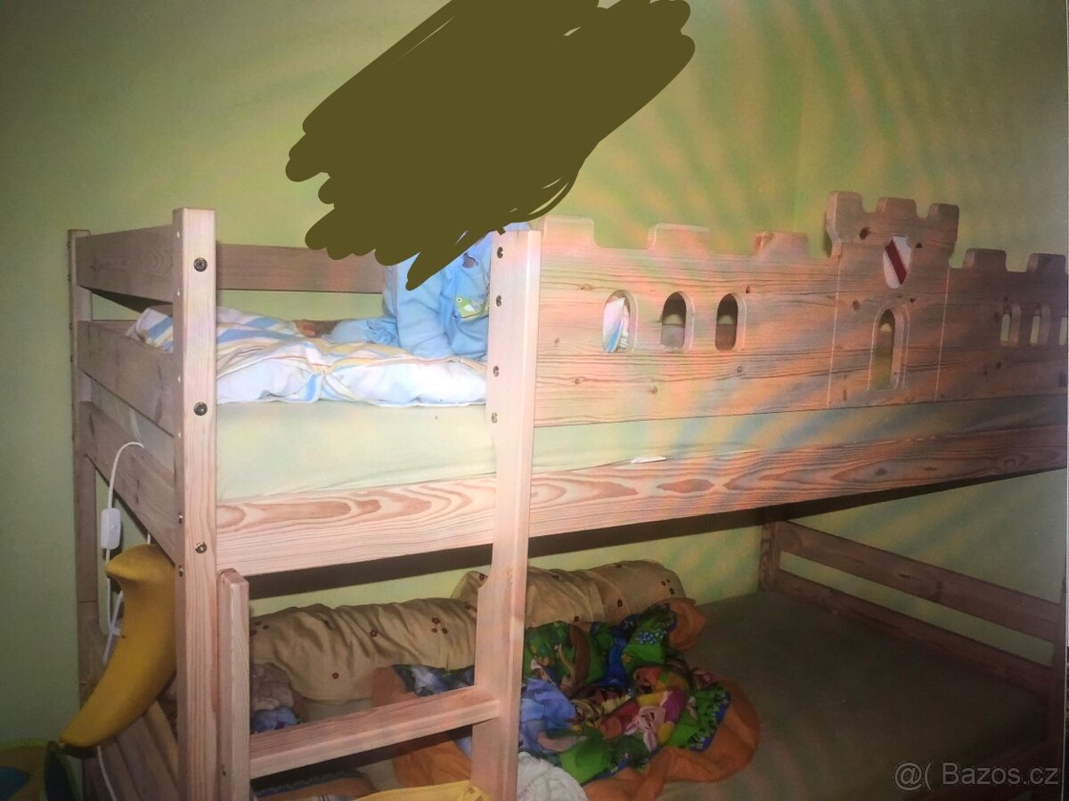 Patrová postel 90 x 200 cm masiv drevo