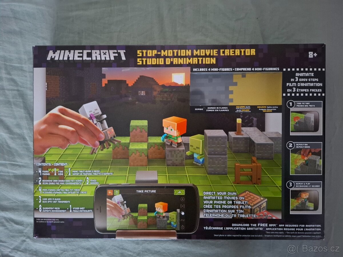 Minecraft figurky, stop-motion movie creator studio