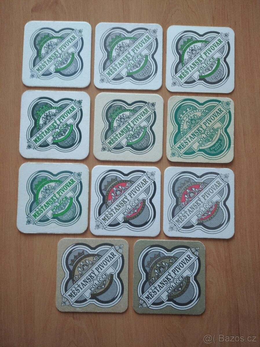 Pivní tácky pivovaru Polička 11 ks
