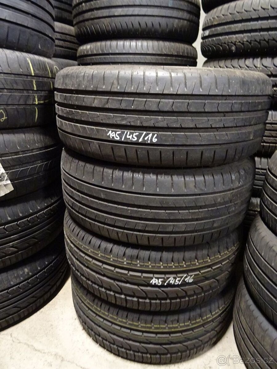 Letní pneu Continental a Vredestein, 195/45/16, 4 ks, 7 mm