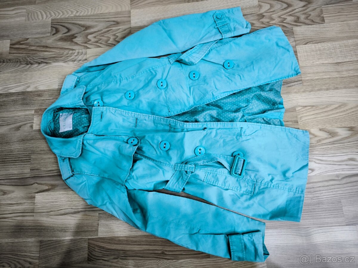 Mintový jarní kabátek