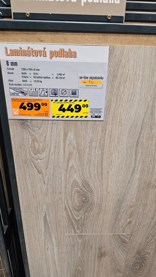 Laminátová podlaha šedý dub Parador 37m2
