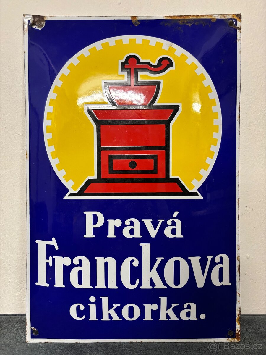 Smaltovaná cedule- Pravá Franckova cikorka