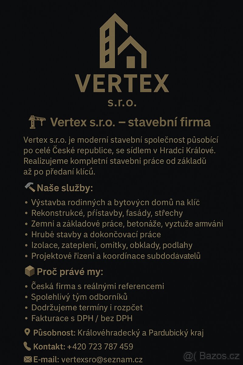 🏗 Vertex s.r.o. – stavební firma