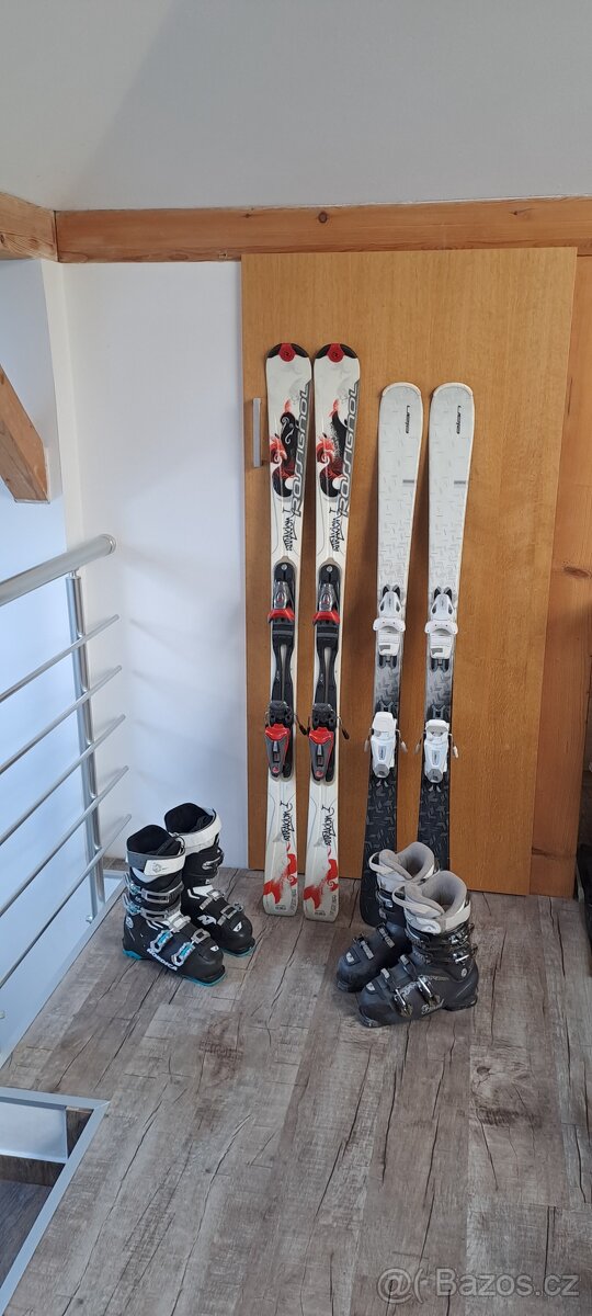 Dámské lyže 146 a 154cm,lyžáky vel 38 a 39