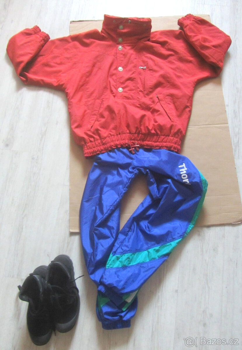 Vintage 90s rezavá pánská bunda přes hlavu