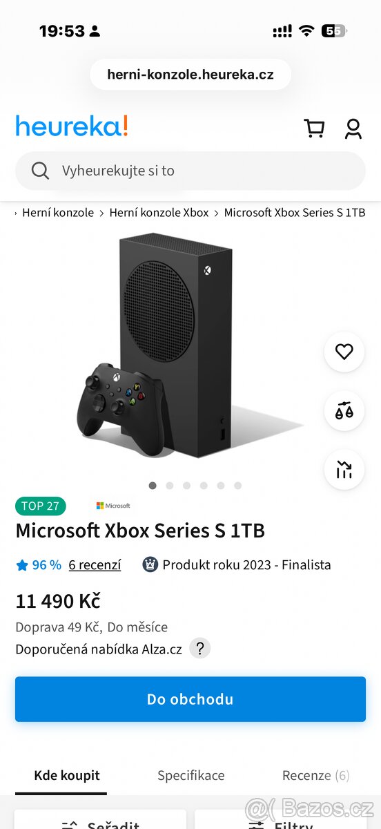 Xbox series S - černý 1TB v zaruce