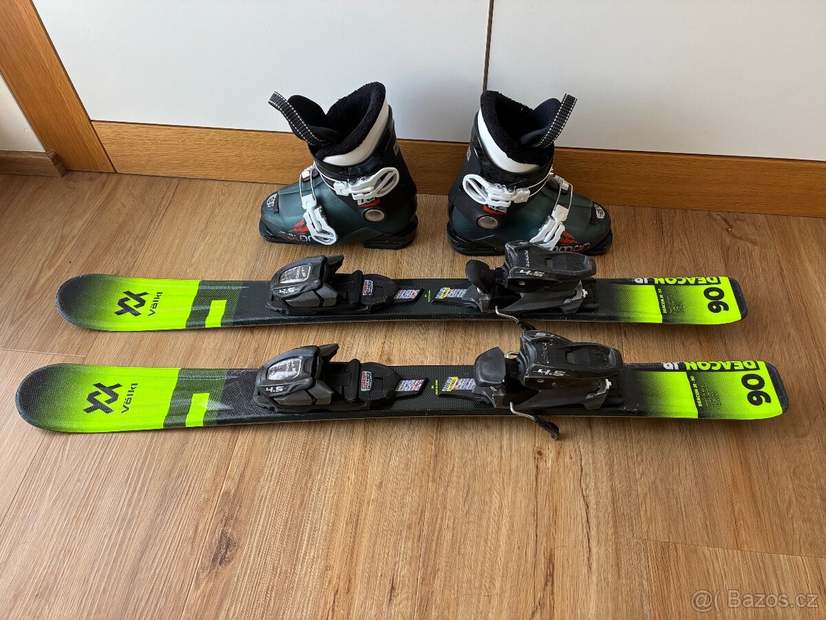 dětský lyžařský set, dětské lyže 90, dětské lyžáky 18 235