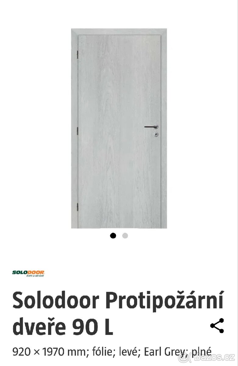 Protipožární dveře, nové nerozbalené, pc 5000kč