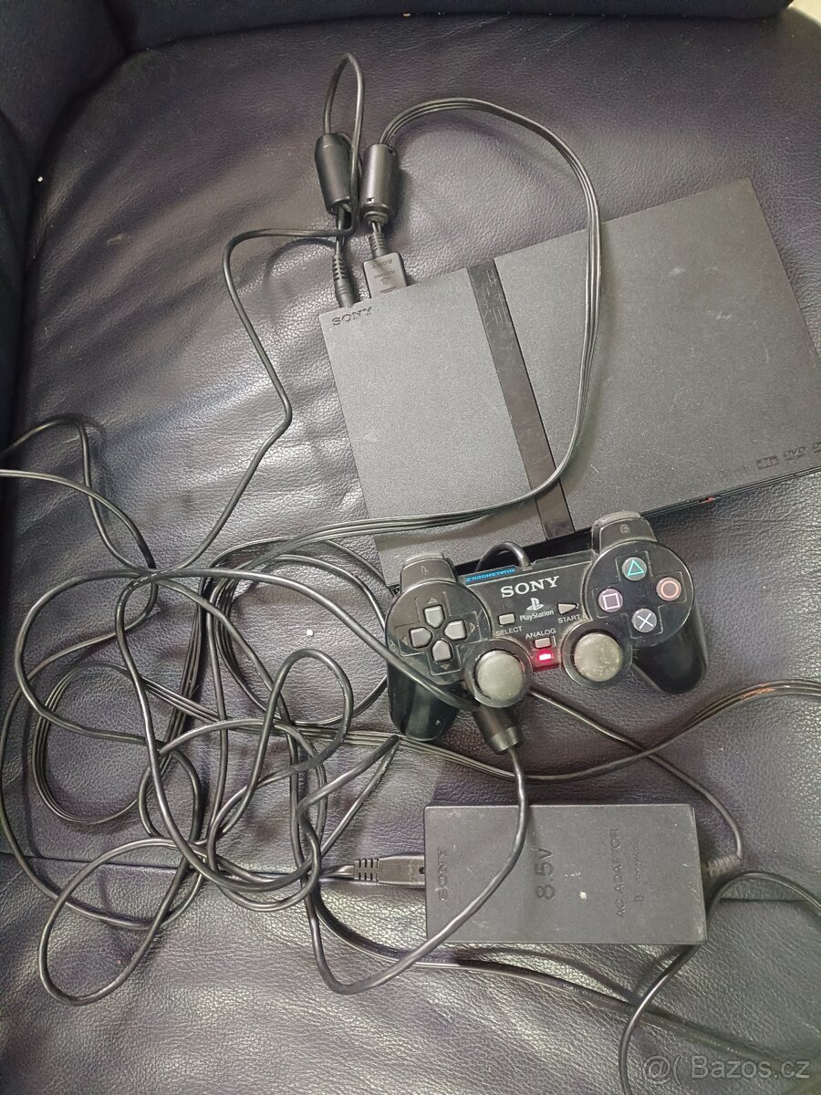 Sony Playstation 2, ovladač, trafo, kabely