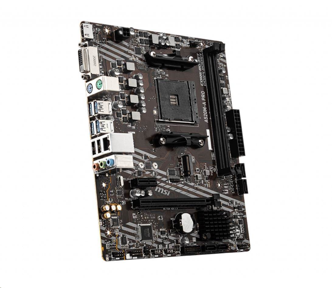 MSI MB Sc AM4 A520M-A PRO, AMD A520, 2xDDR4, m-ATX - chybí I