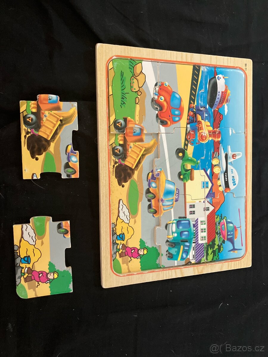 Puzzle drevene - dopravni prostredky