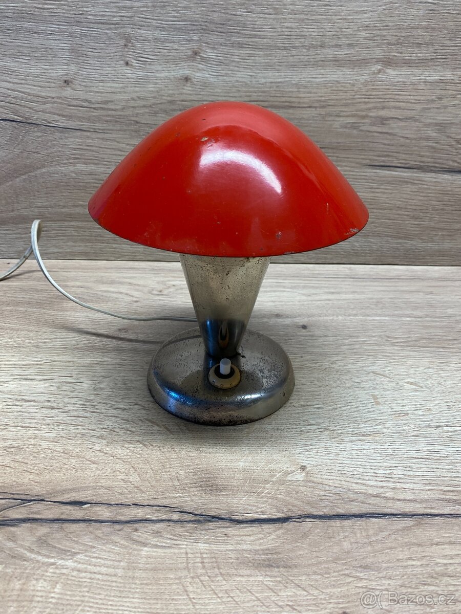 lampa lampička hříbek retro lampa chrom hříbek svítidlo