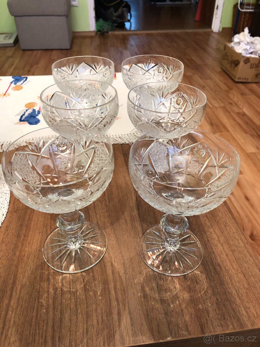 Křišťálové sklenice 6ks, NEPOUŽÍVANÉ