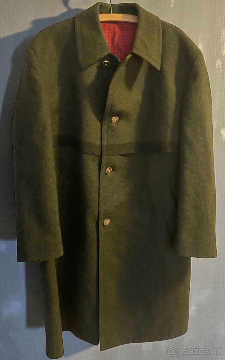 Pánský vlněný kabát v dobovém, mysliveckém stylu vel. XL