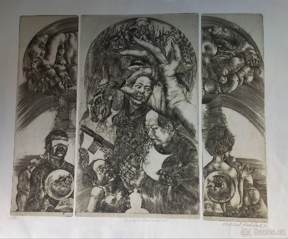 Oldřich Kulhánek - Mao samotřetí (Triptych) , 1972