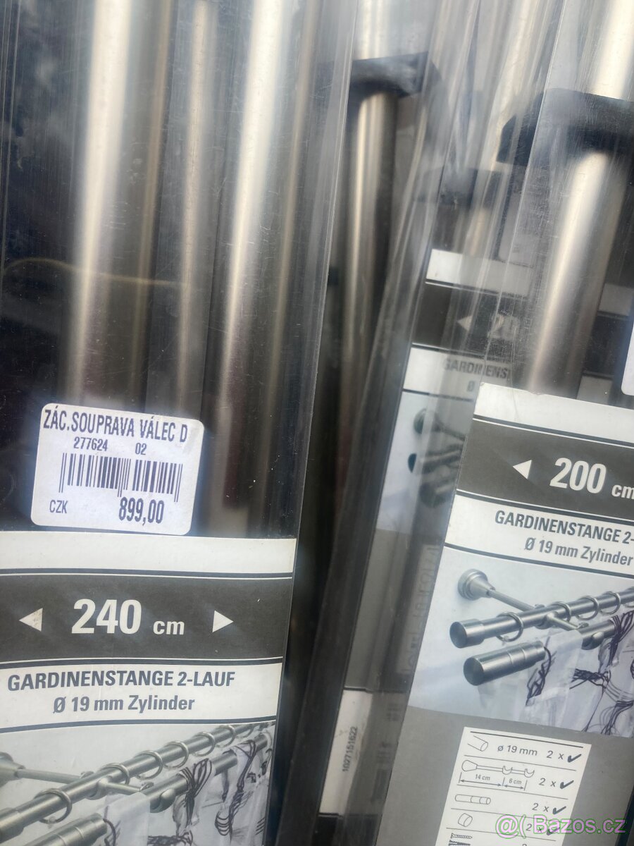 garnýže, tyče na záclony, tyče na závěsy, rolety