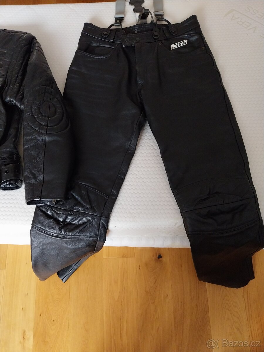 Motorkářské Kožené kalhoty Nazran a bunda Brixton