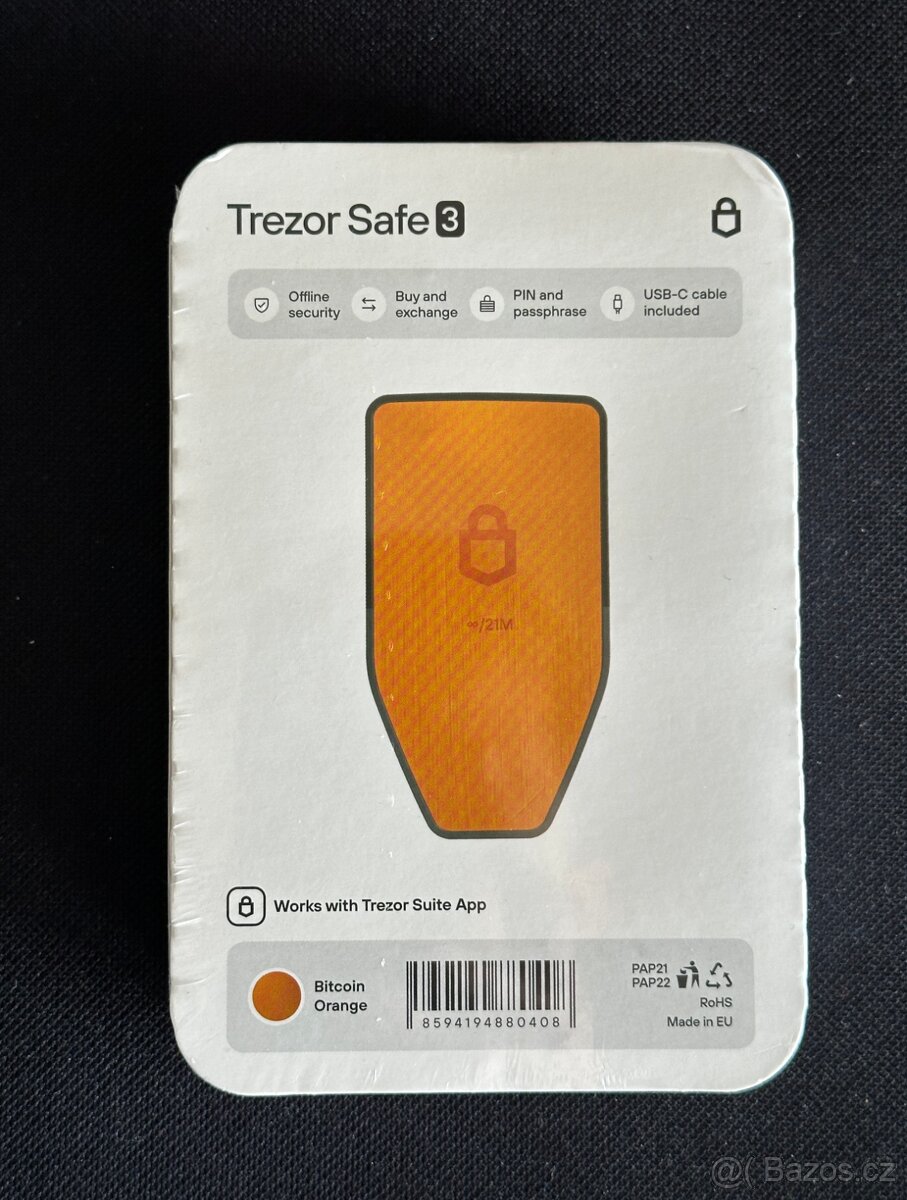 Hardware Peněženka Trezor Safe 3 BTC only