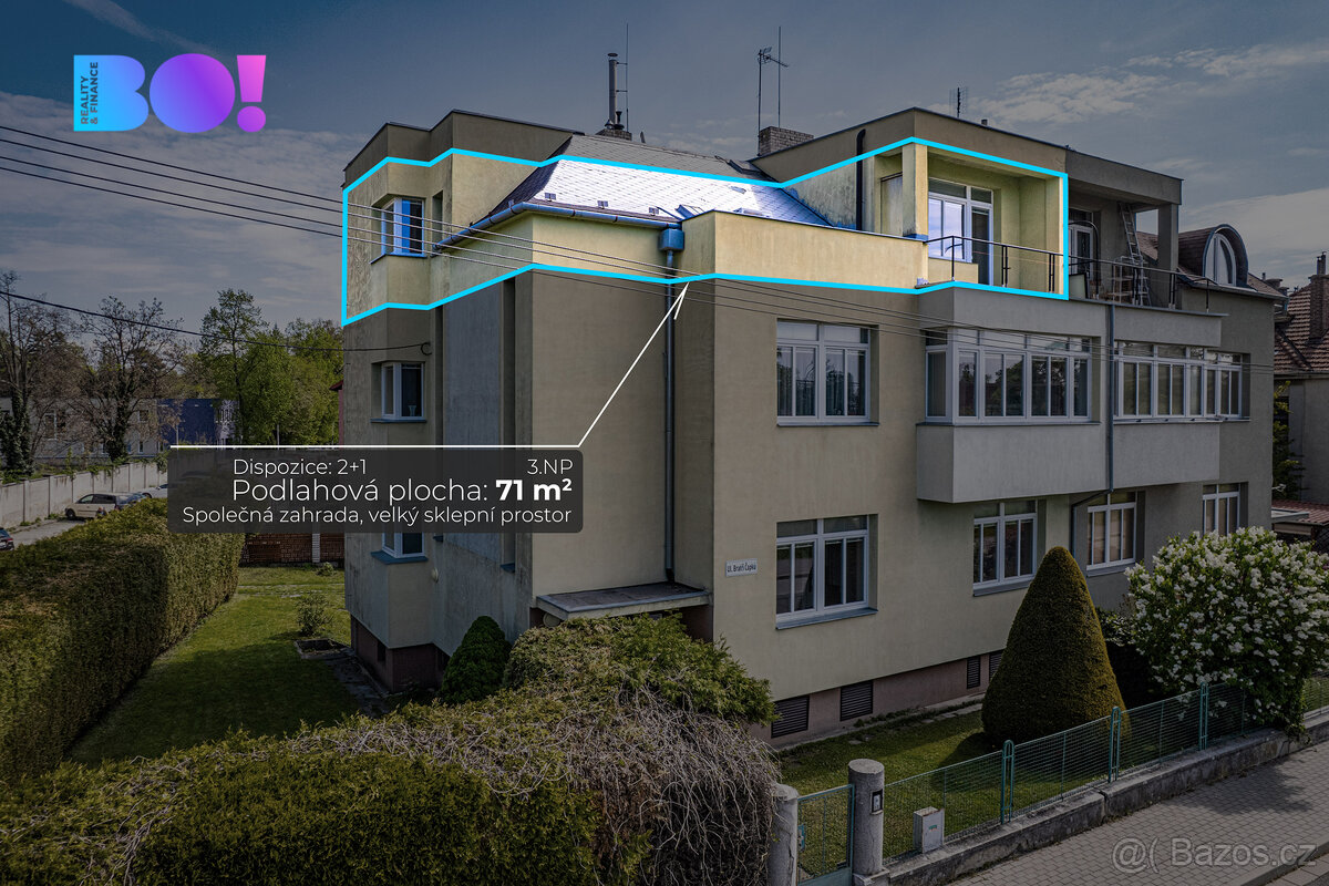 Prodej bytu 2+1 s terasou a zahradou, 82 m², Prostějov
