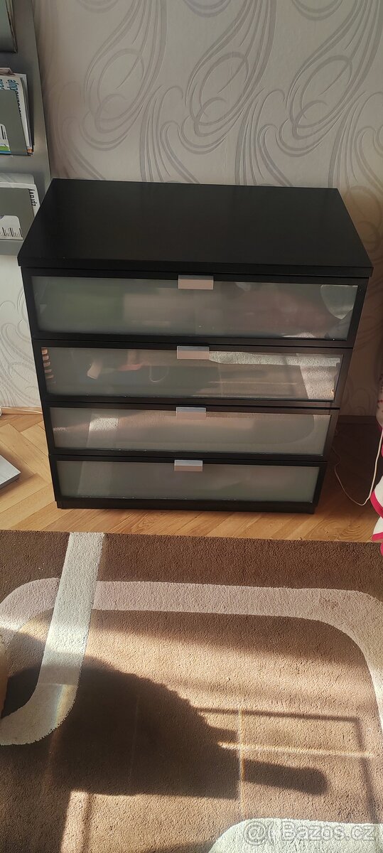 komoda HOPEN IKEA, 4 zásuvky, hnědá wenge