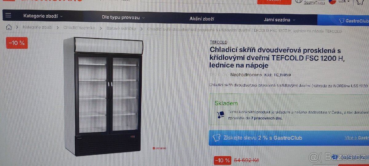 Chladící vitrína TEFCOLD FSC 1200H