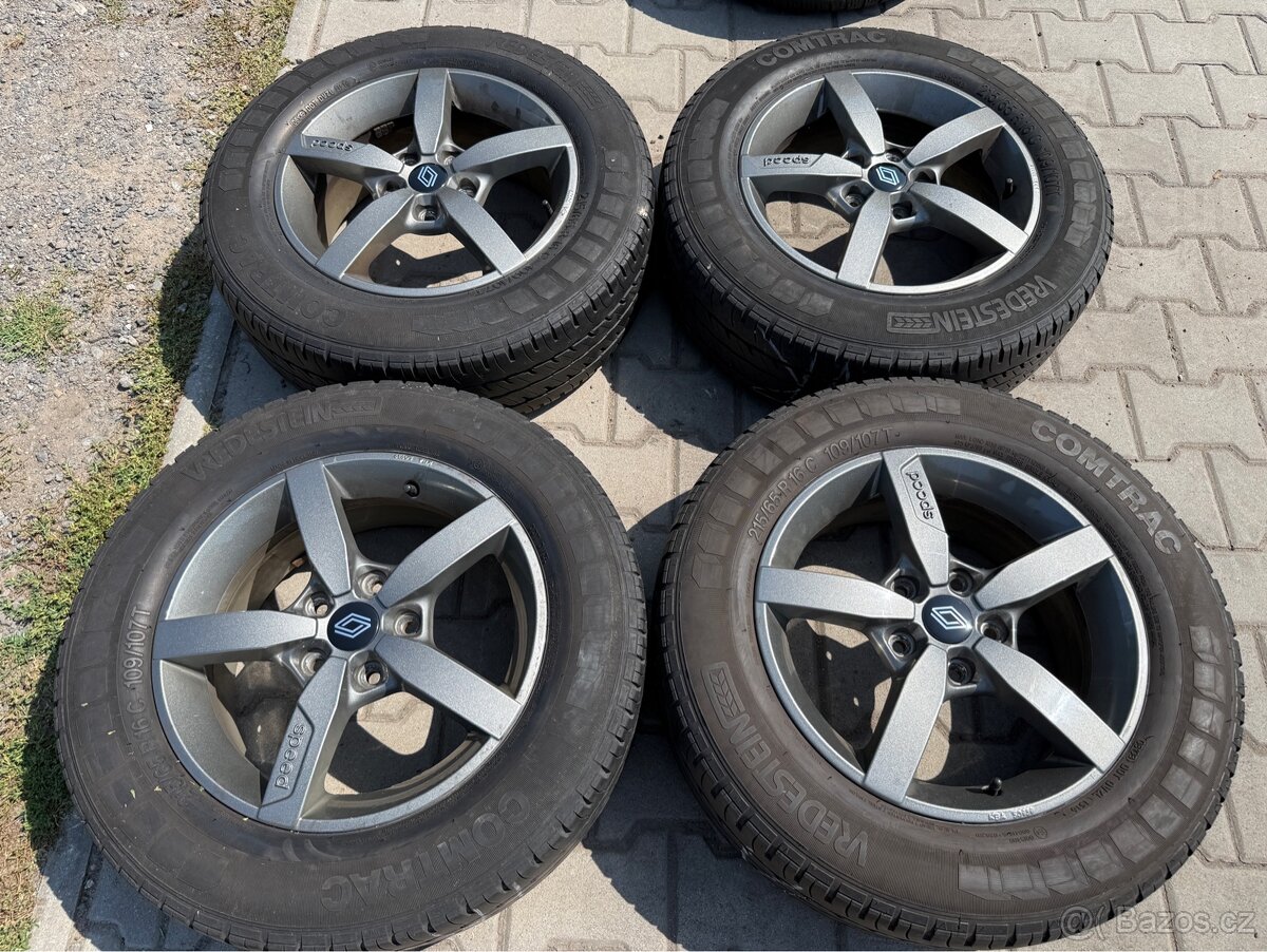 4x al kola 5x114.3 16 + pneu letní 215/65 R16C