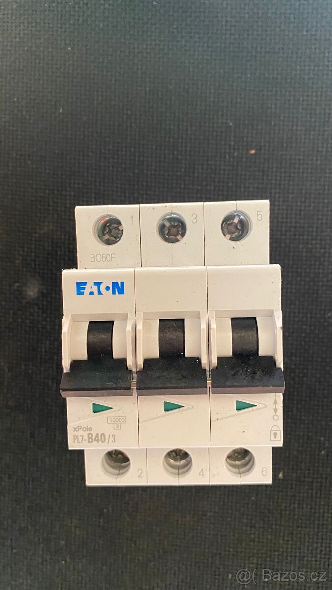 ✅ NOVÝ jistič Eaton PL7-B40/3 (3-fázový, 40A, 10kA)
