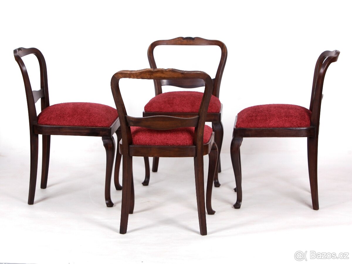 4x pohodlné pružinové židle po renovaci.