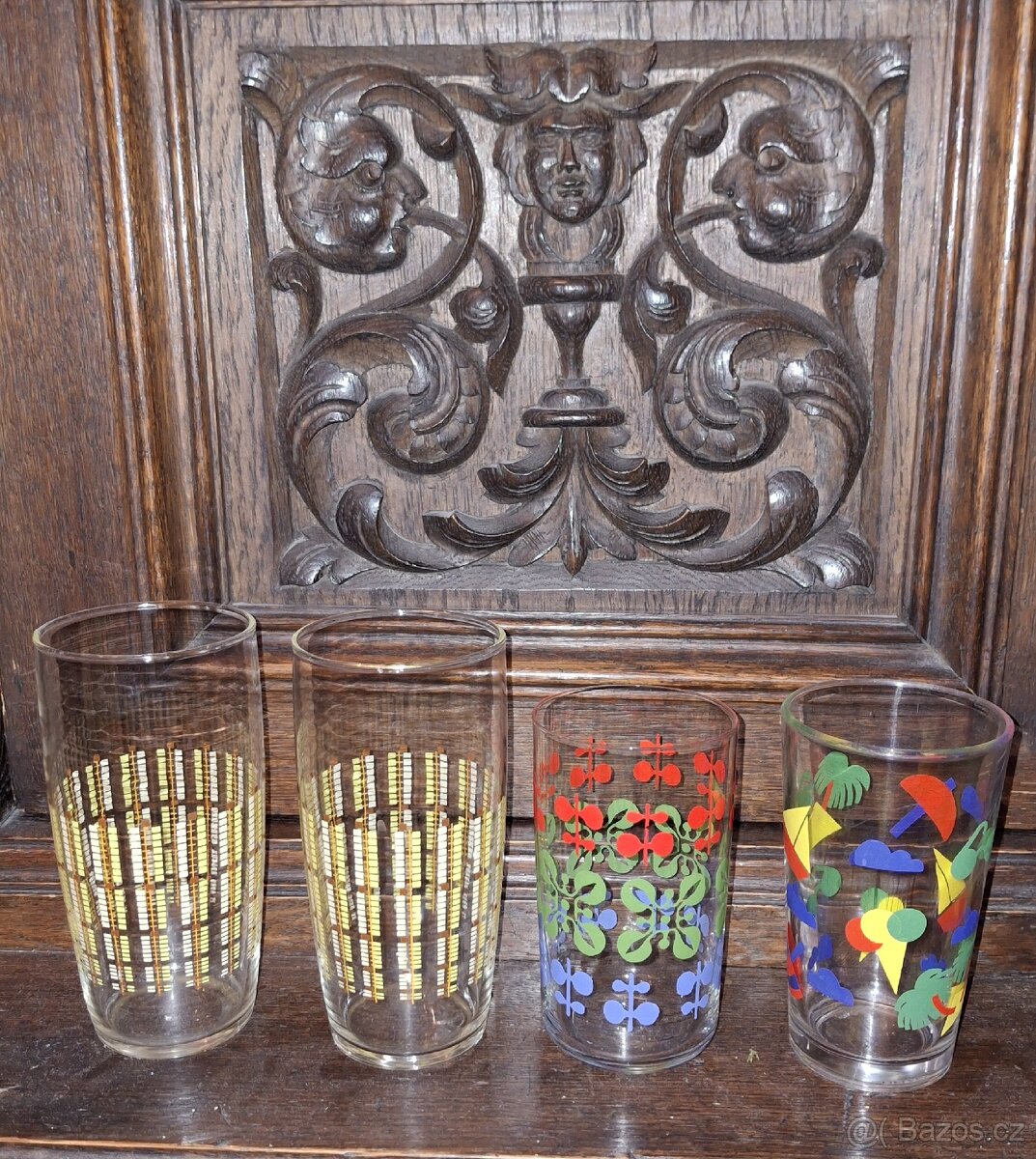 4 retro skleničky