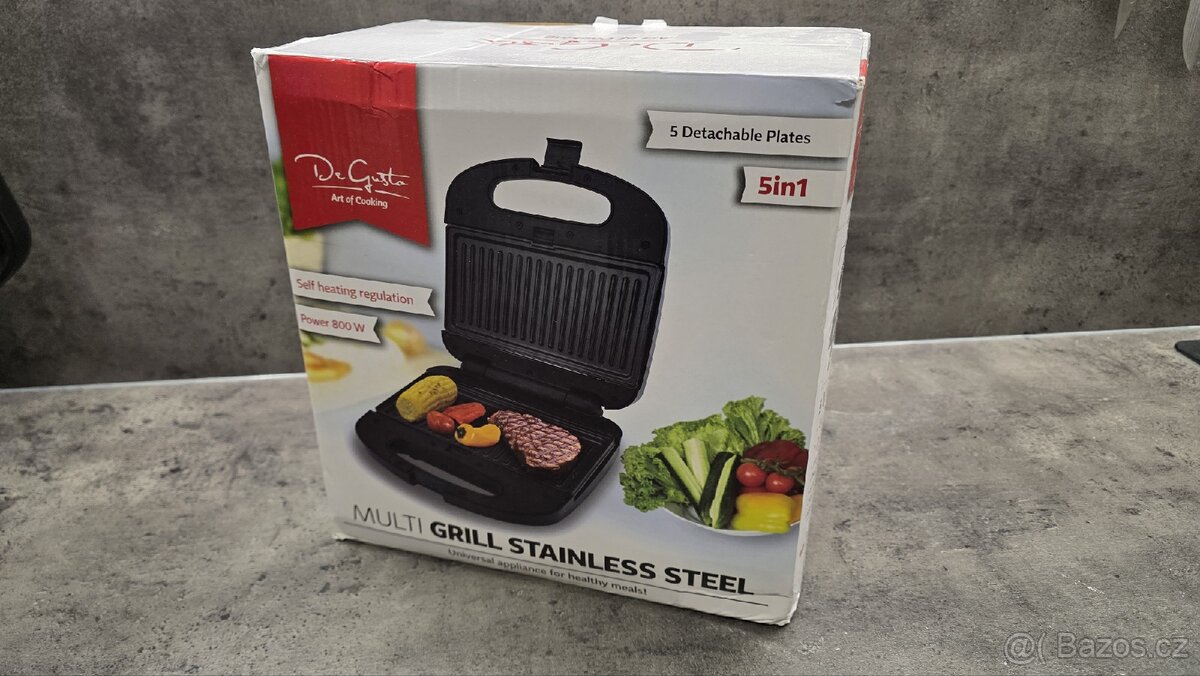 Multifunkční gril "De Gusta" 5v1 Nerez.