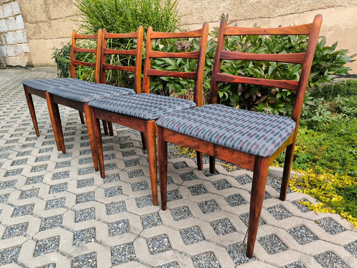 Retro dřevěné jídelní židle TON - Brusel 70. léta