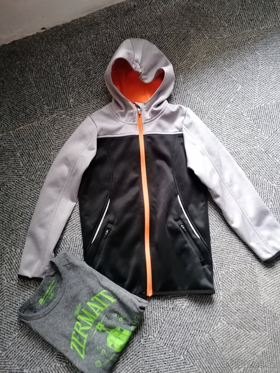 Krásná softshelová bunda CRIVIT vel. 134 + tričko