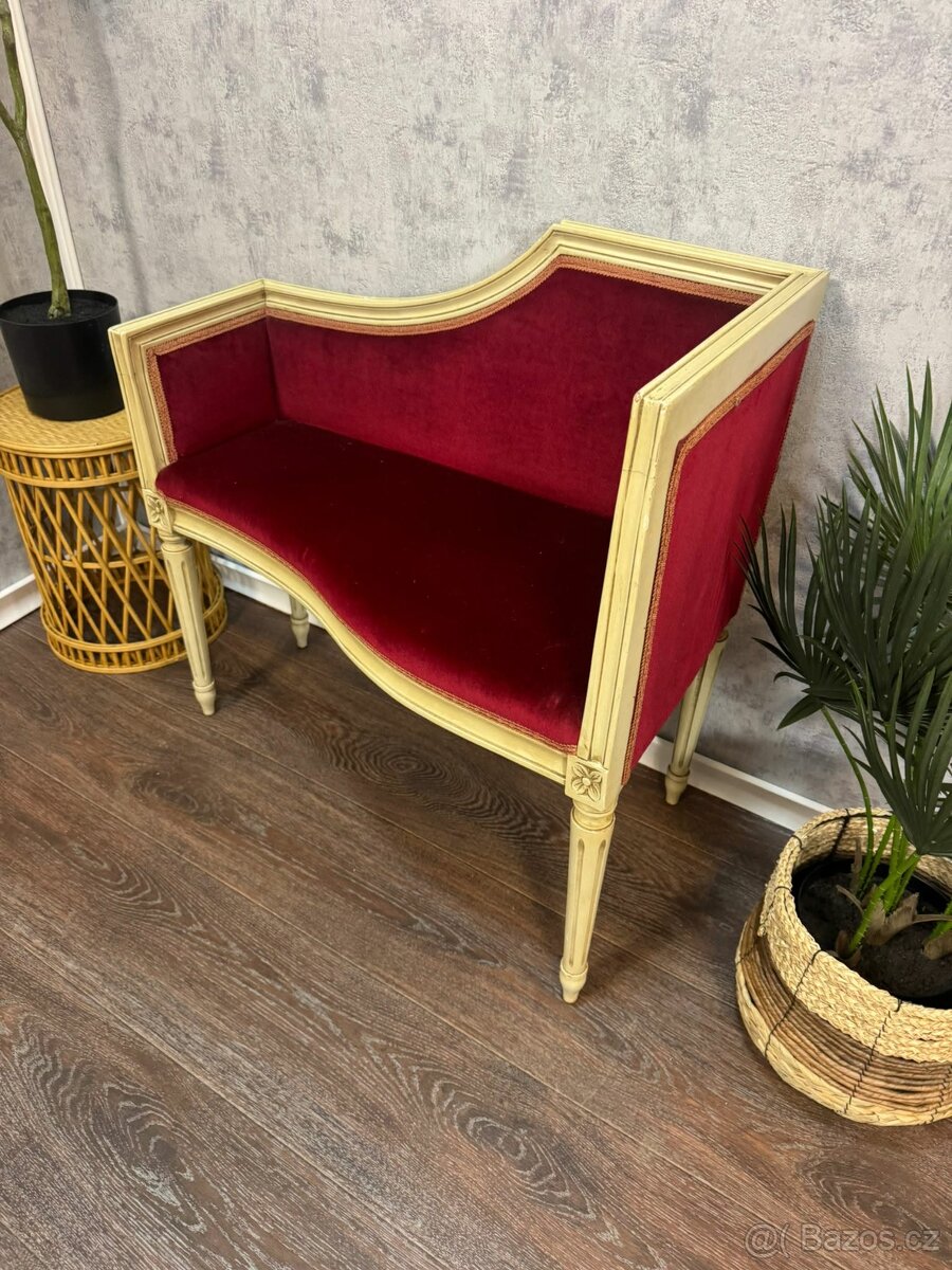 Barokní čalouněná lavice