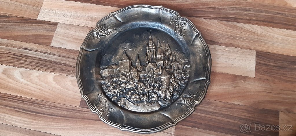 dekorační talíře z hliníkové slitiny s motivy Prahy