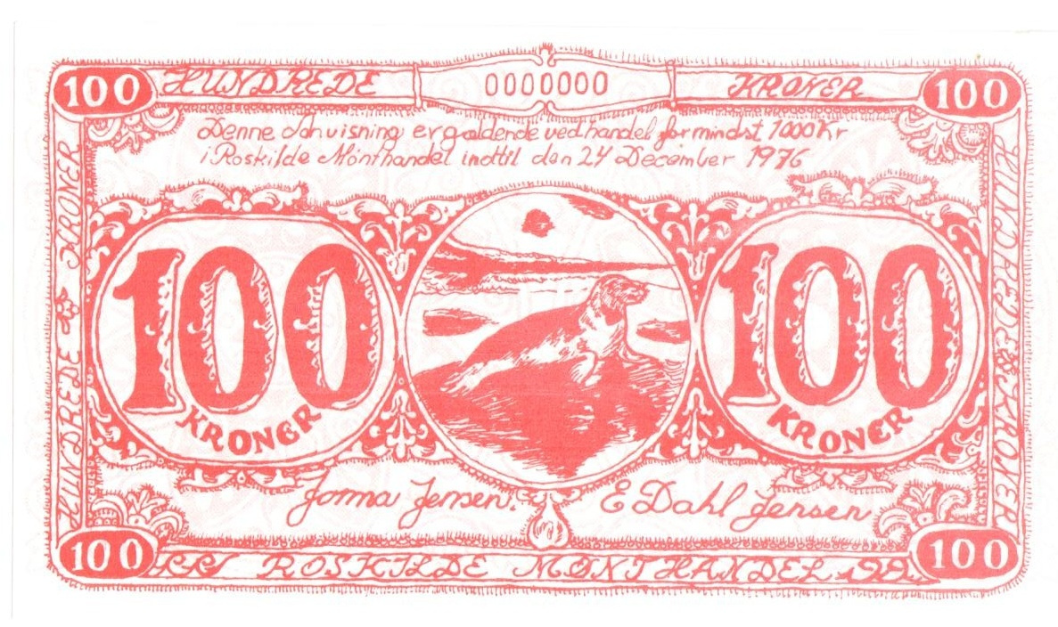 Reklamní poukázka, Roskilde Mnthandel, 1976 Grónsko