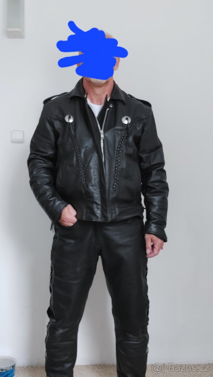 Kožená bunda a kalhoty na chopper