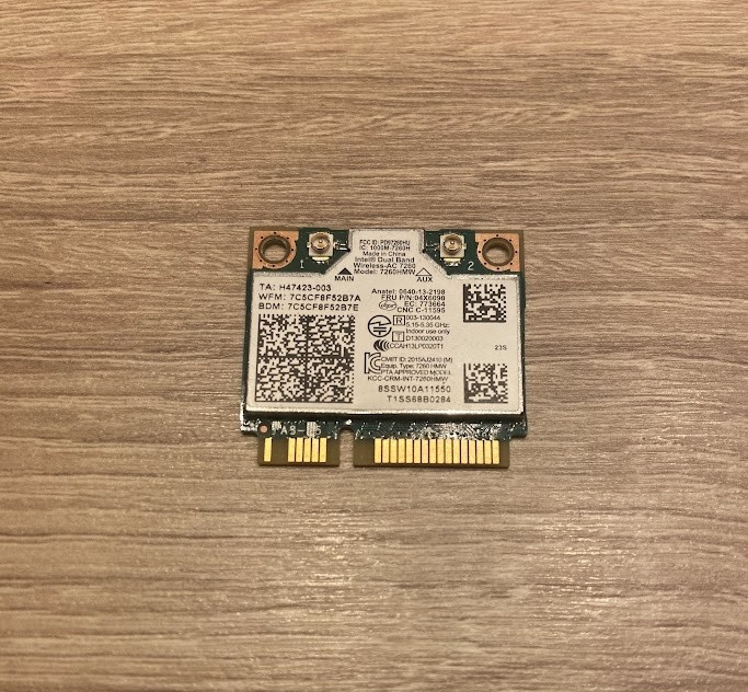 Síťová karta Intel Dual Band Wireless-AC 7260 miniPCIe
