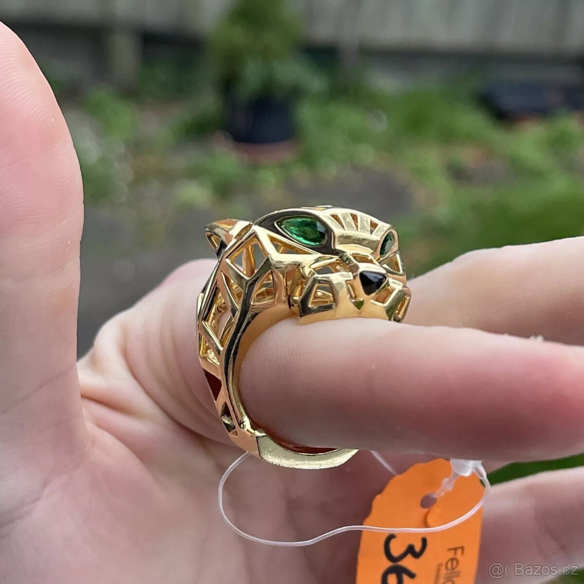 Zlatý prsten Cartier Panther Tsavorite Green Granate 18kt, V