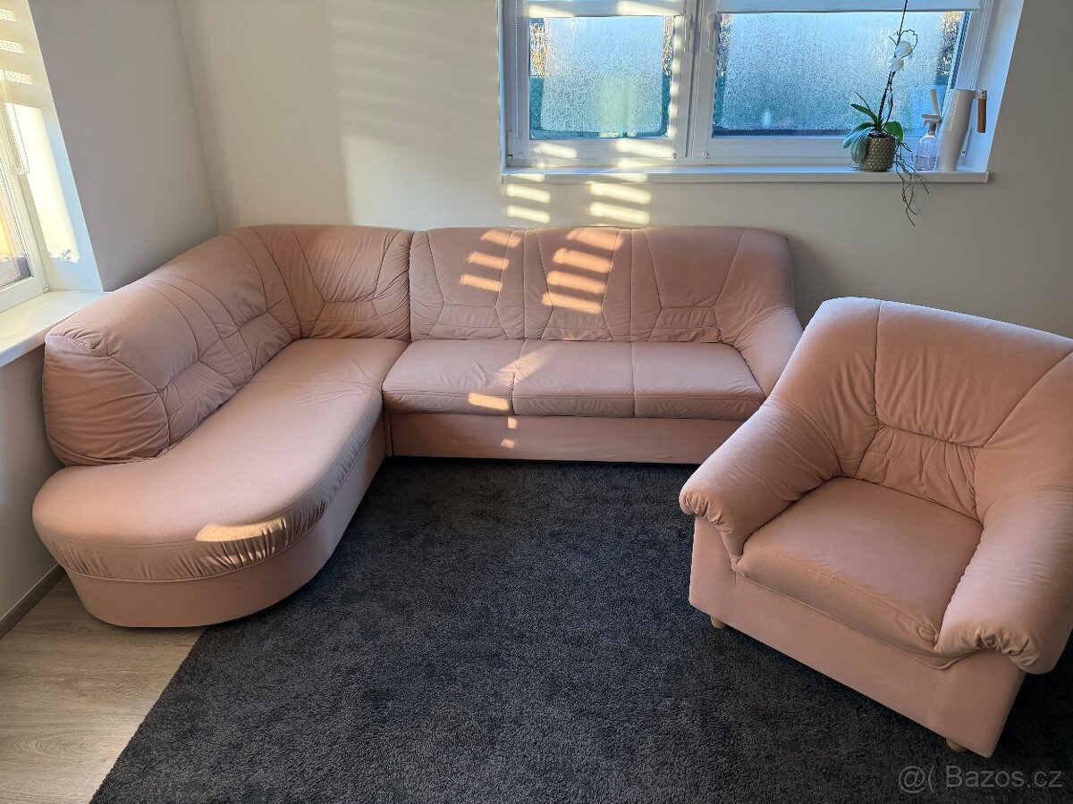 Rohová sedačka s křeslem