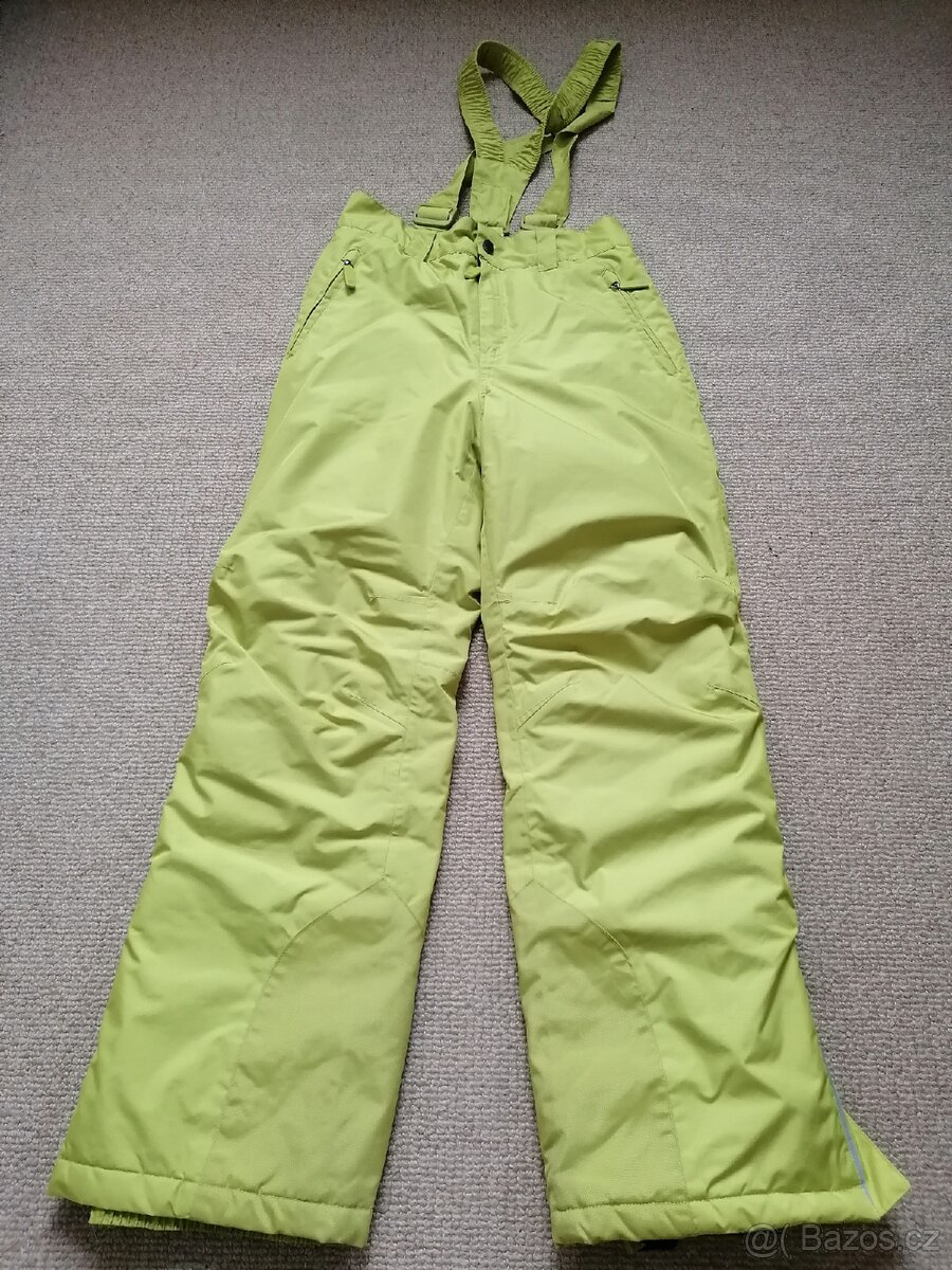 Limetkově žluté lyžařské kalhoty Tchibo, v. 146/152